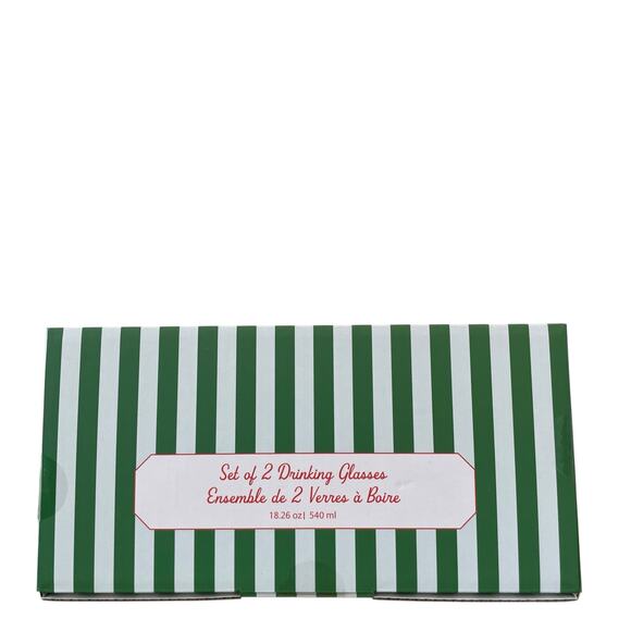 (2) Stemless Wine Glasses Jeweled Christmas Tree Green & Gold Holiday Glam NEW - Picture 7 of 16